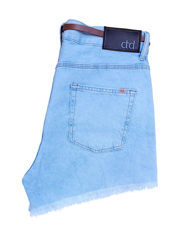 Shorts Jeans Delavê C/ Cinto Feminino - Image 3