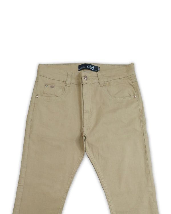 Calça Sarja Bege Slim Masculina - Imagem 2
