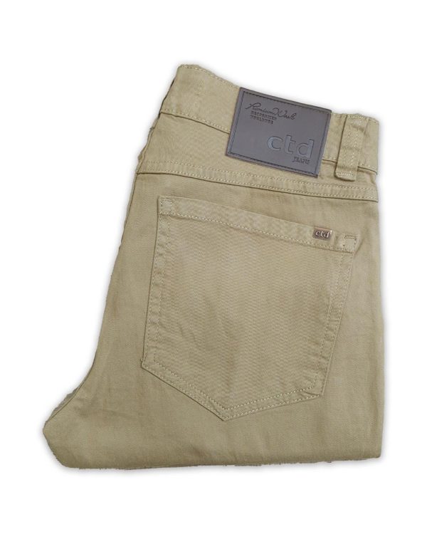 Calça Sarja Bege Slim Masculina - Imagem 3