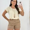 Shorts em Brim Caramelo Bolso Faca - Imagem 3