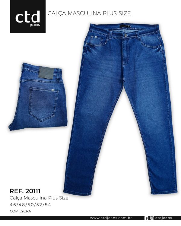 Calça Slim com Laser Masculina Plus Size - Imagem 4
