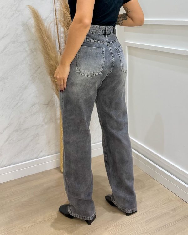 Calça Feminina Wide Leg Jeans Sem Lycra - Imagem 3